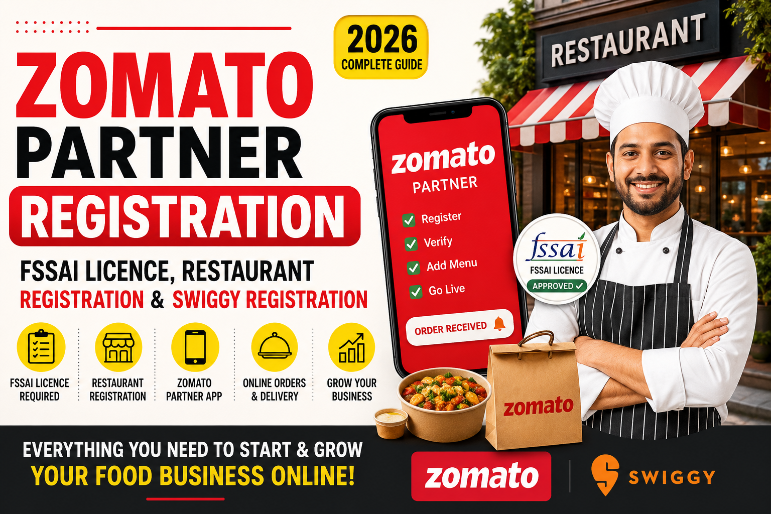 Zomato Partner Registration | FSSAI Licence for Restaurant | Zomato Restaurant Registration Guide 2026